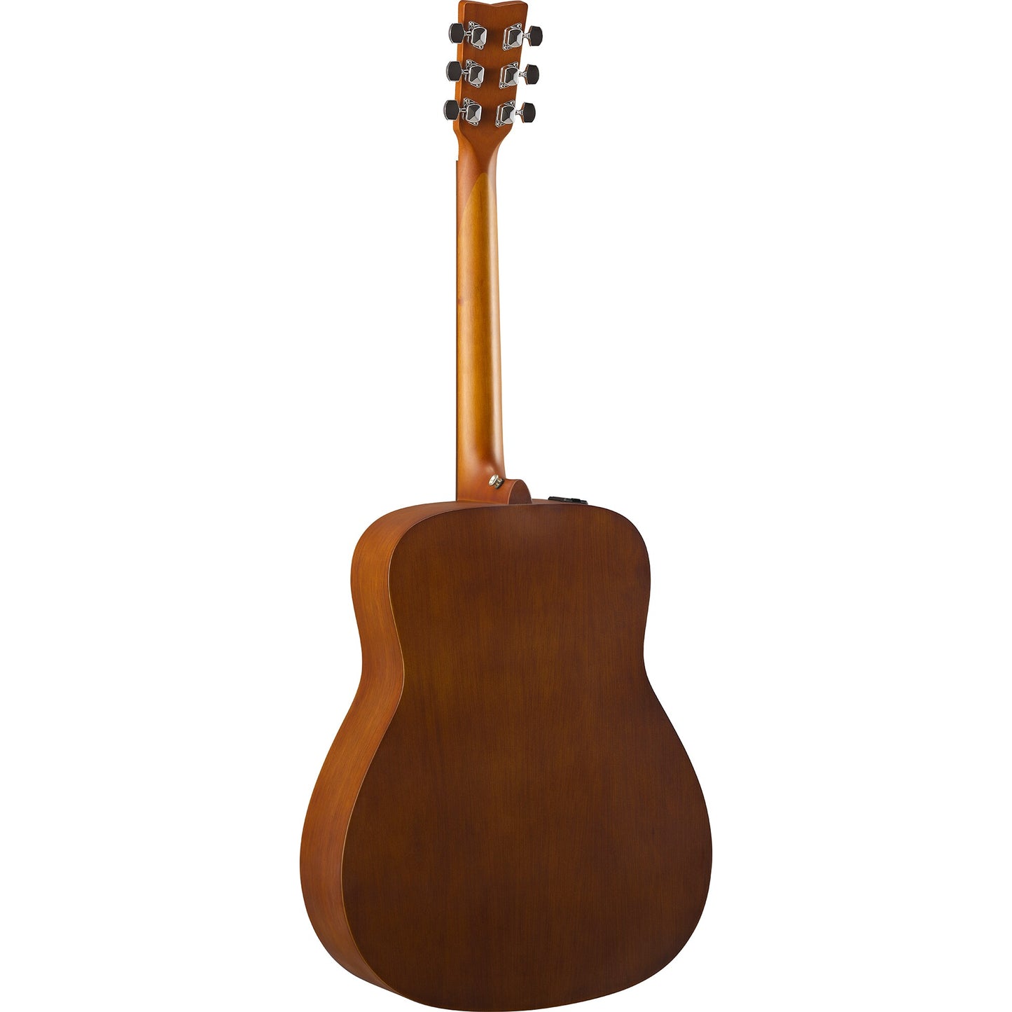 Yamaha FX400 in Smoky Black, rear view showing the natural-wood back, sides and neck