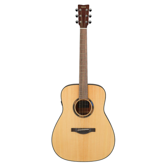 Yamaha TAG1E in Natural, full front view of the dreadnought body