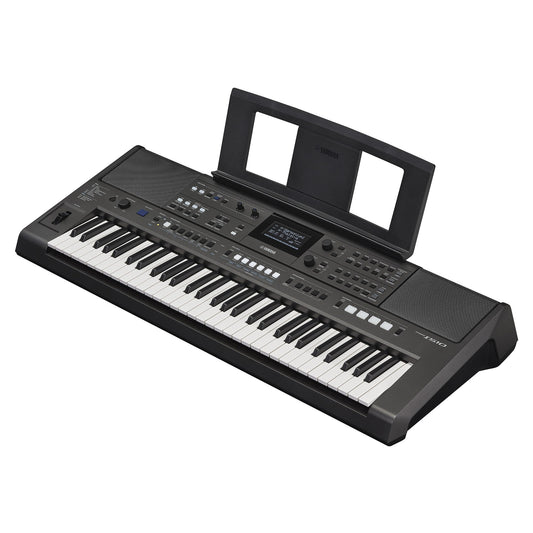 Yamaha PSR-I510 — diagonal side view with music rest