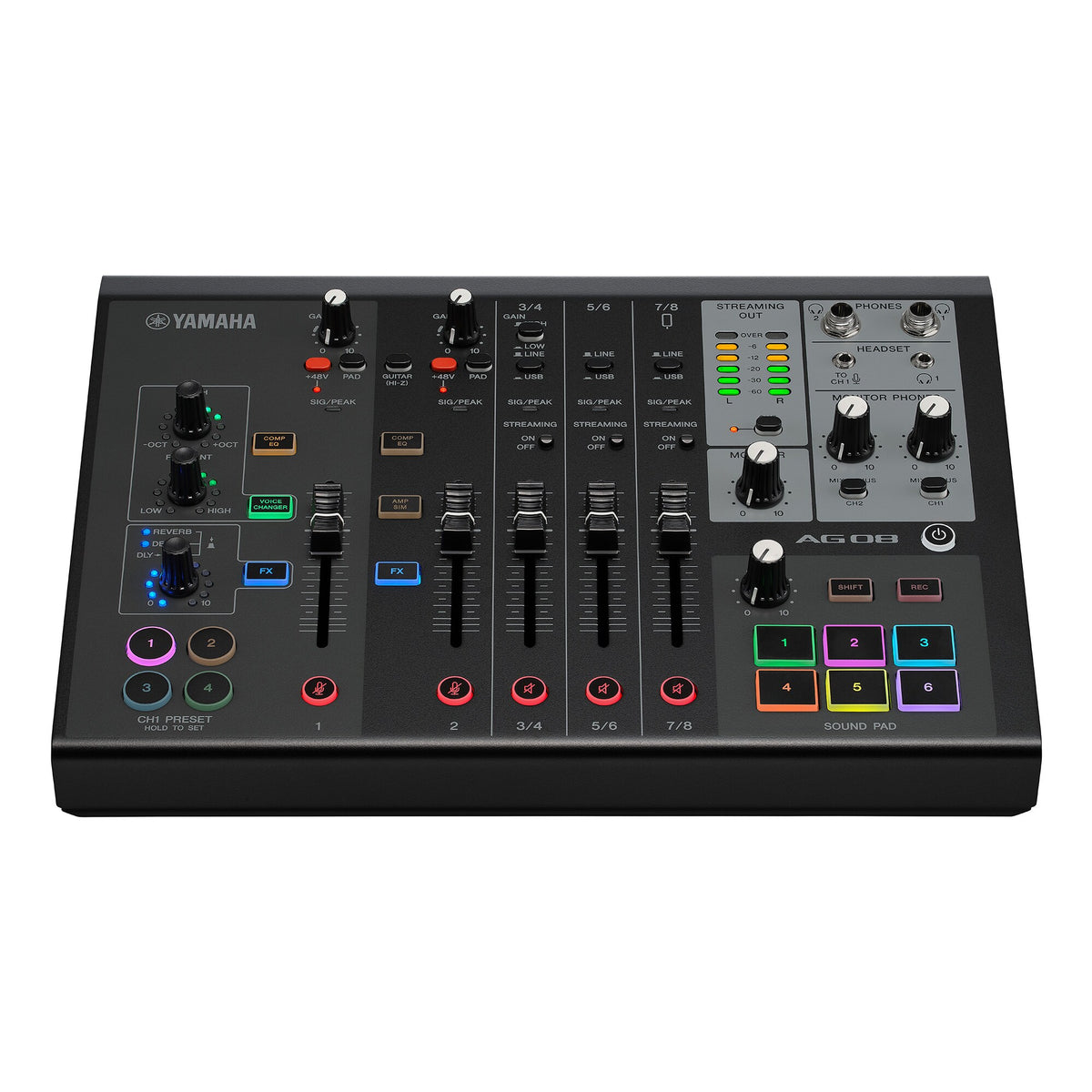 Yamaha AG08 8-Channel Live Streaming Mixer & USB Audio Interface