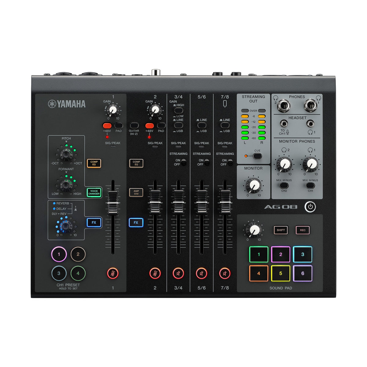 Yamaha AG08 8-Channel Live Streaming Mixer & USB Audio Interface
