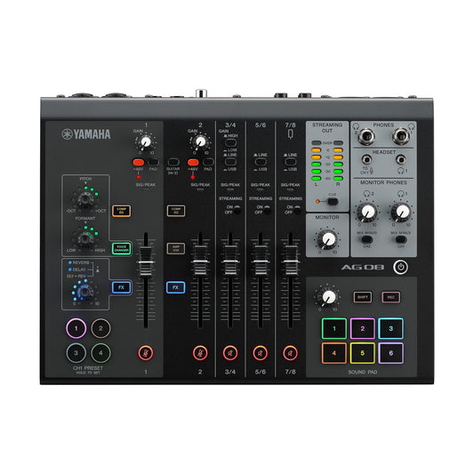Yamaha AG08 8-Channel Live Streaming Mixer & USB Audio Interface