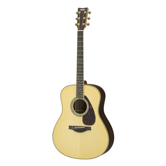 Yamaha LL16 ARE all-solid acoustic guitar in Natural, front view of the Original Jumbo body