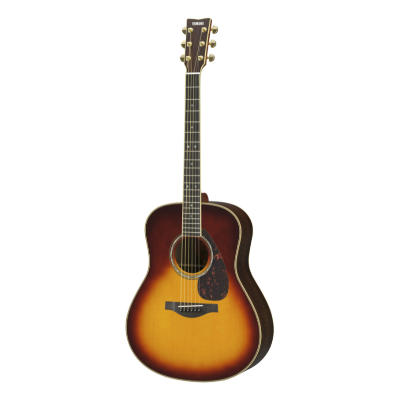 Yamaha LL16 ARE in Brown Sunburst, front view of the Original Jumbo body