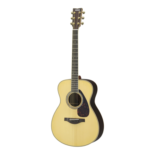 Yamaha LS16 ARE all-solid acoustic guitar in Natural, front view of the concert body