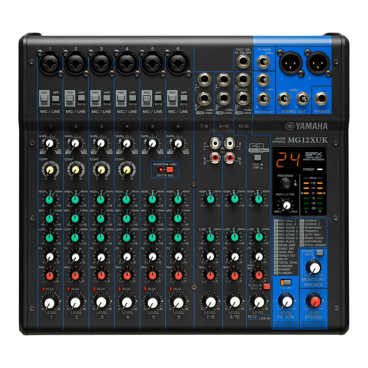 Yamaha MG12XUK 12-Channel Analog Mixing Console with Effects & USB