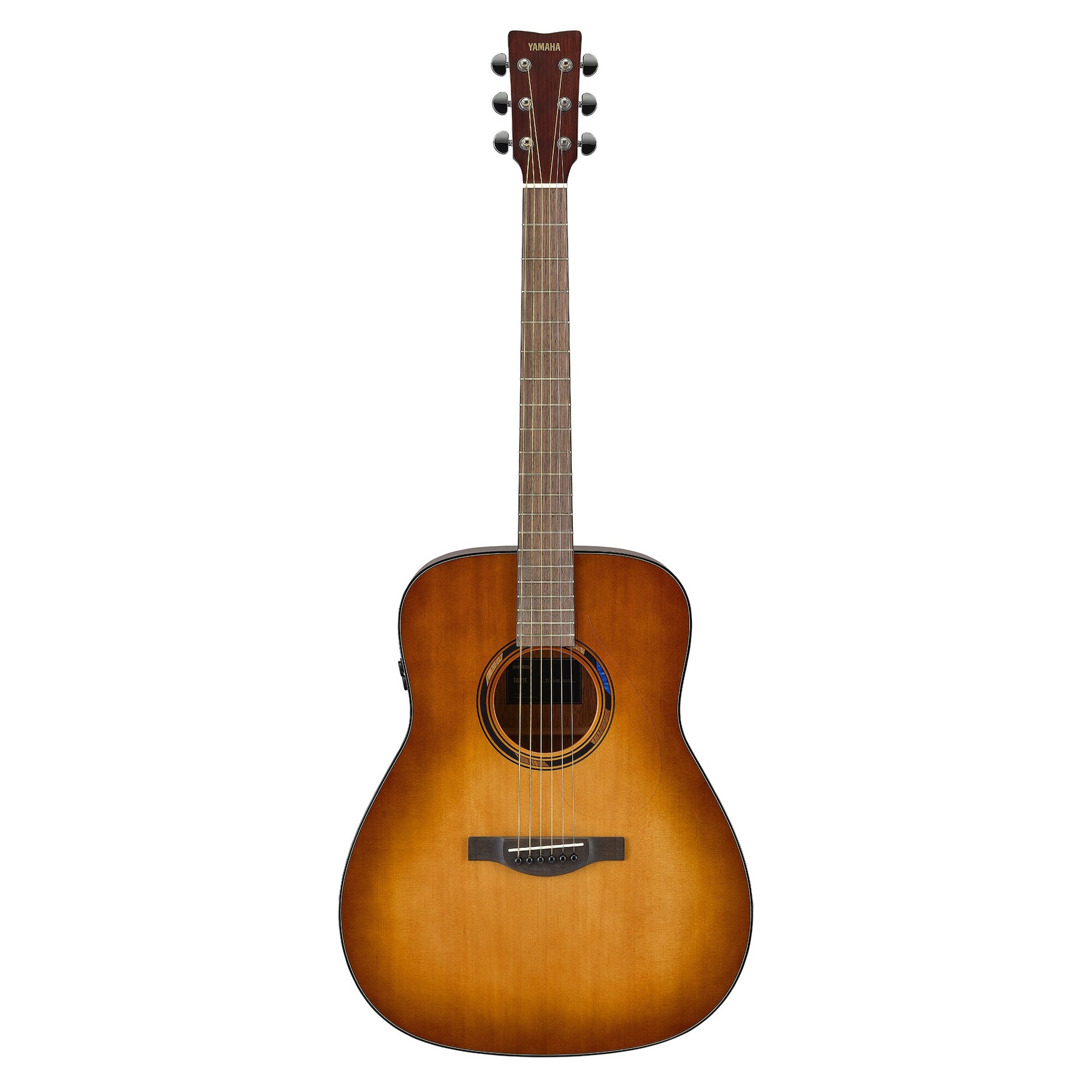 Yamaha TAG1E in Sand Burst, full front view of the dreadnought body