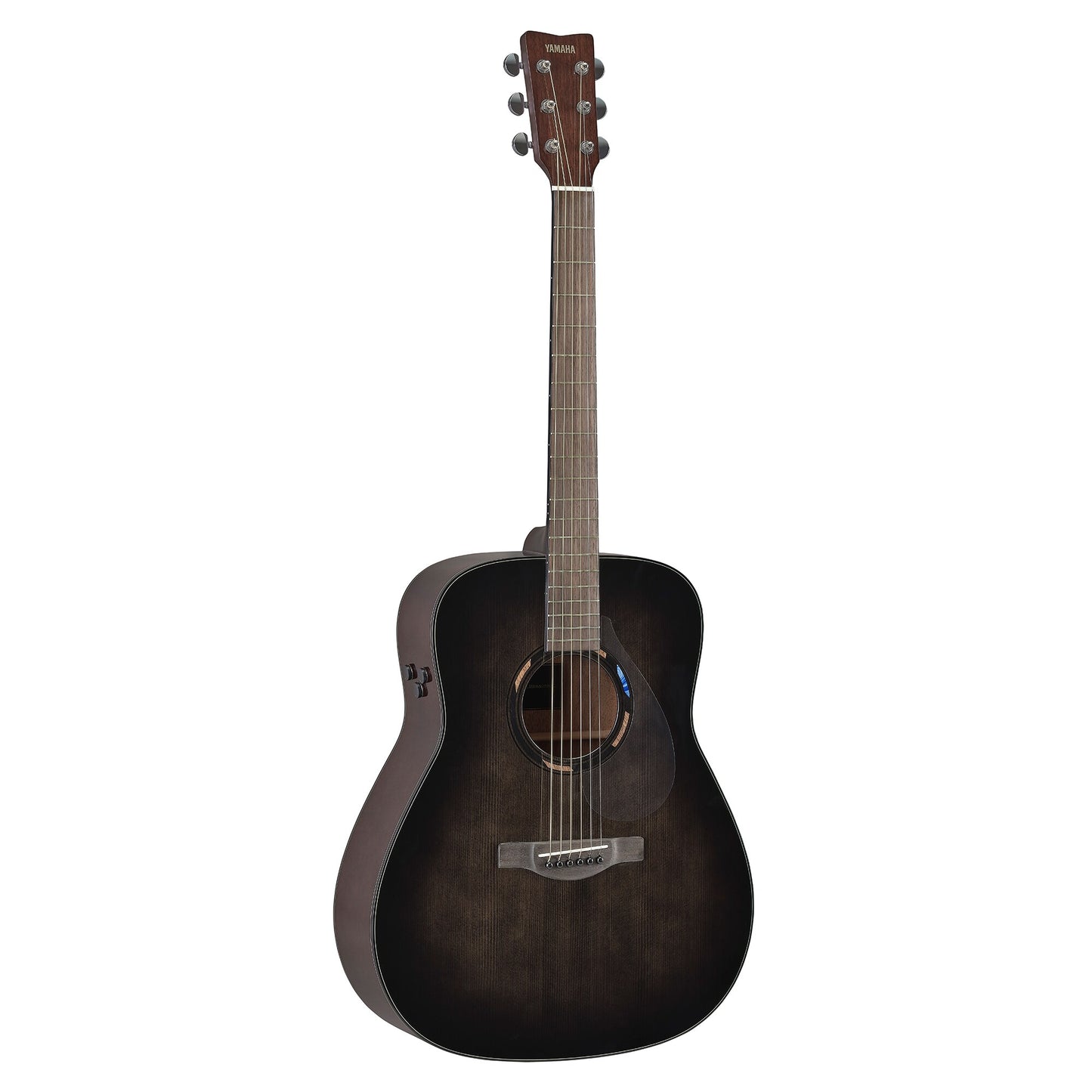 Yamaha TAG1E TransAcoustic dreadnought guitar in Translucent Black, front view
