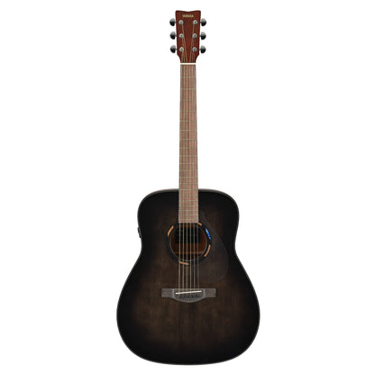 Yamaha TAG1E in Translucent Black, full front view of the dreadnought body