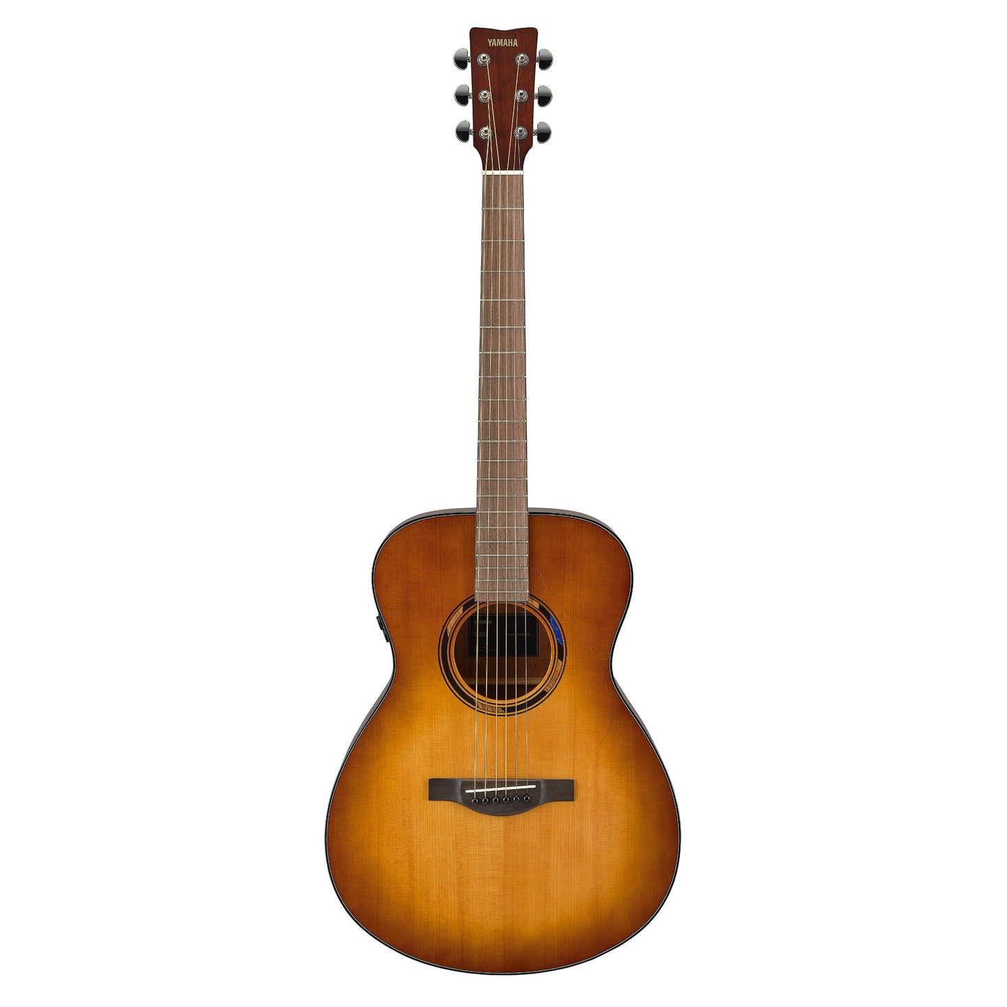 Yamaha TAS1E in Sand Burst, full front view of the concert body