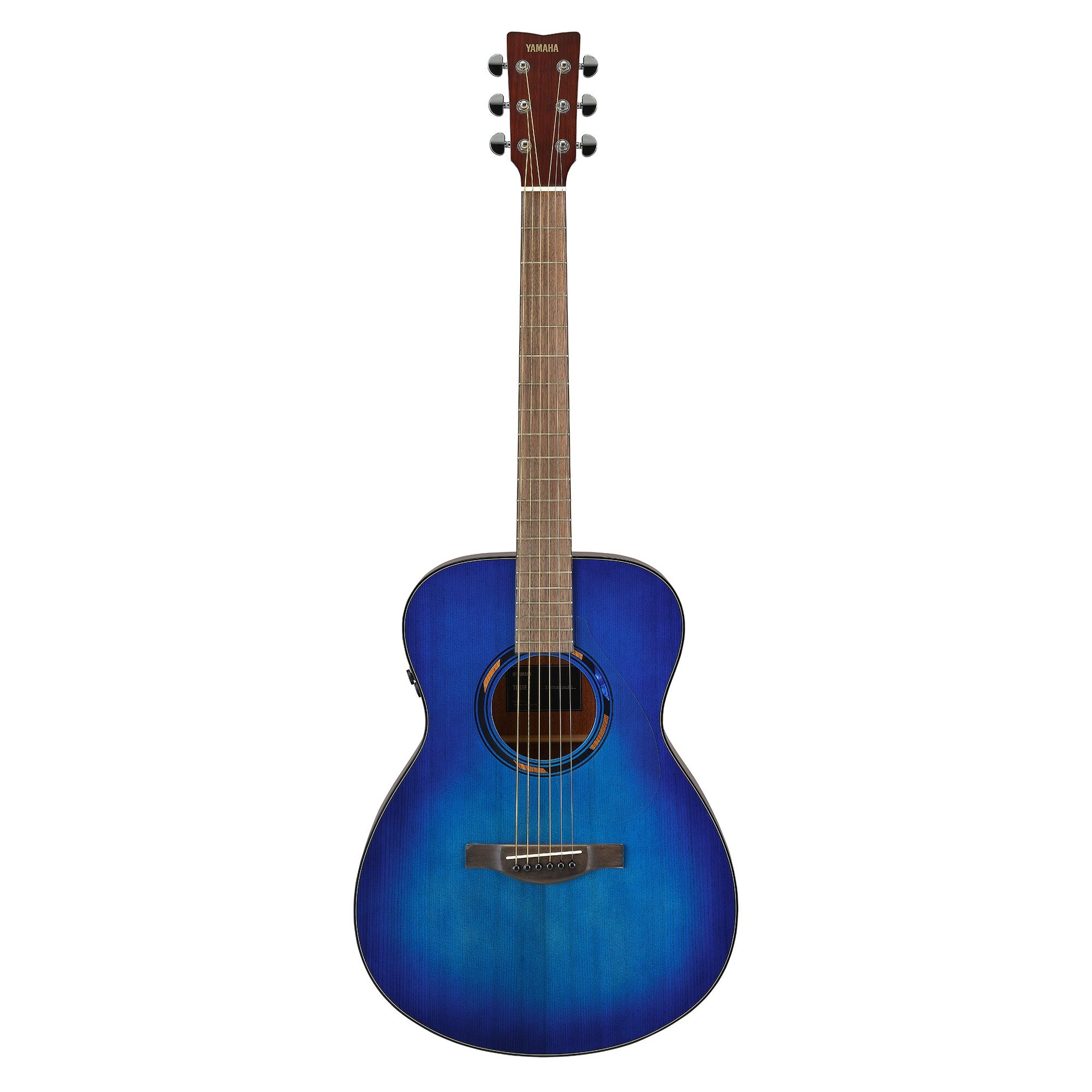 Yamaha TAS1E in Ultra Marine, full front view of the concert body