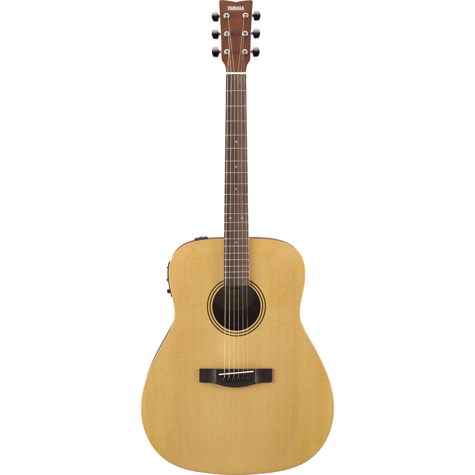 Yamaha FX400 in Natural Satin, straight front view of the dreadnought body