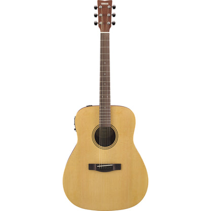 Yamaha FX400 in Natural Satin, straight front view of the dreadnought body