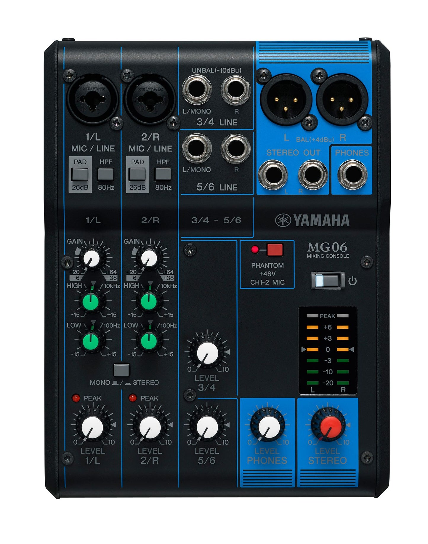 Yamaha MG06 Mixing Console – official Yamaha product image 2