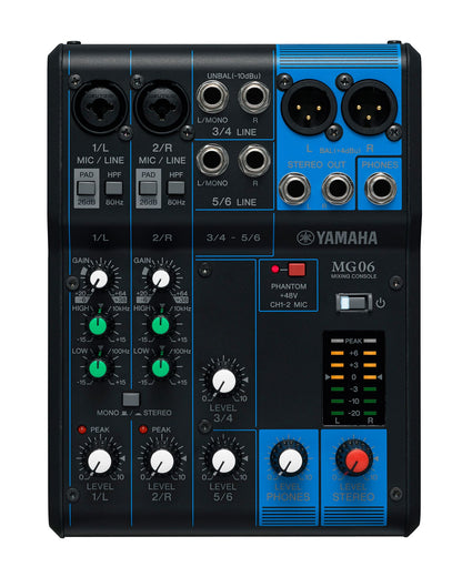 Yamaha MG06 Mixing Console – official Yamaha product image 2