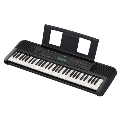 Yamaha PSR-E283 — diagonal side view with music rest
