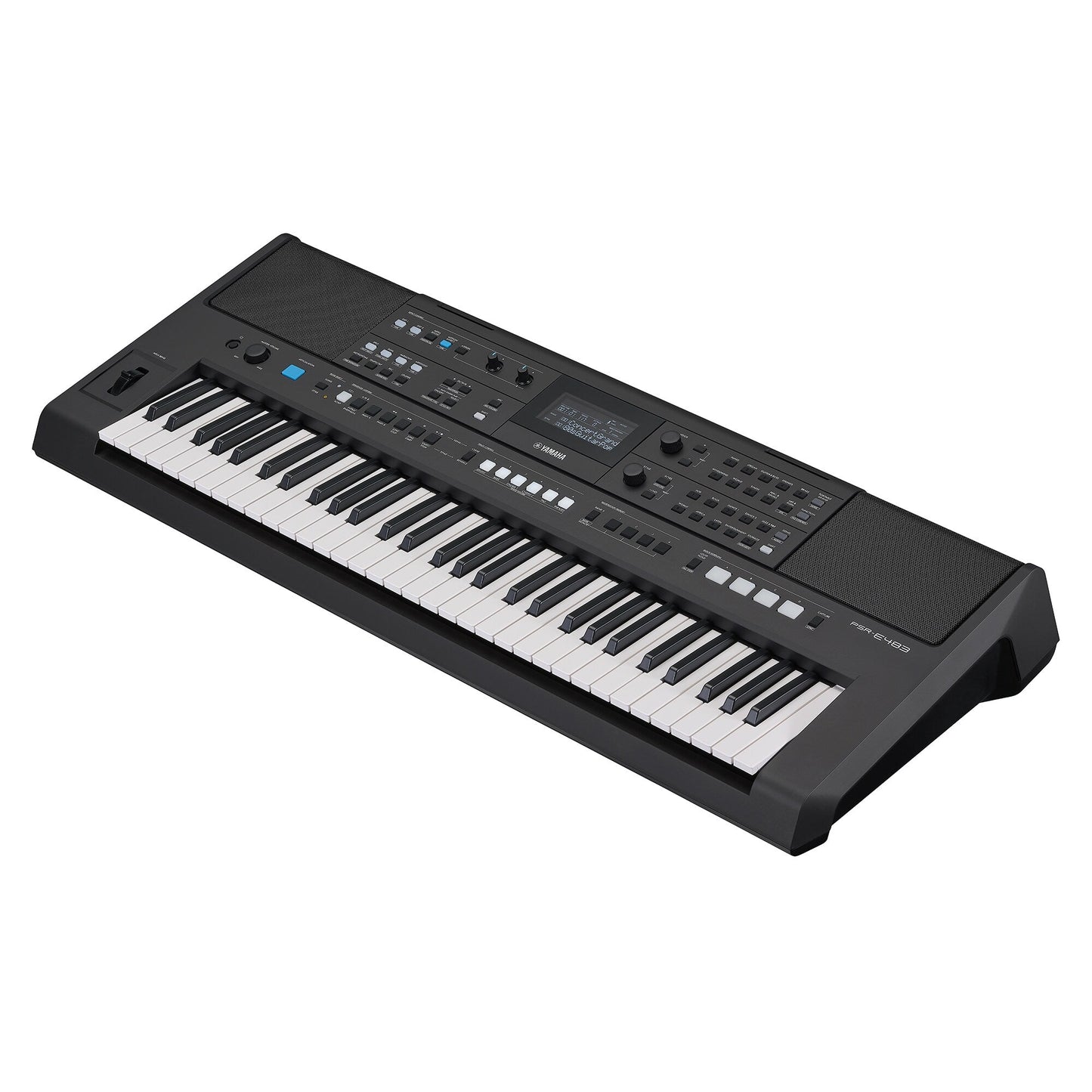 Yamaha PSR-E483 — diagonal side view