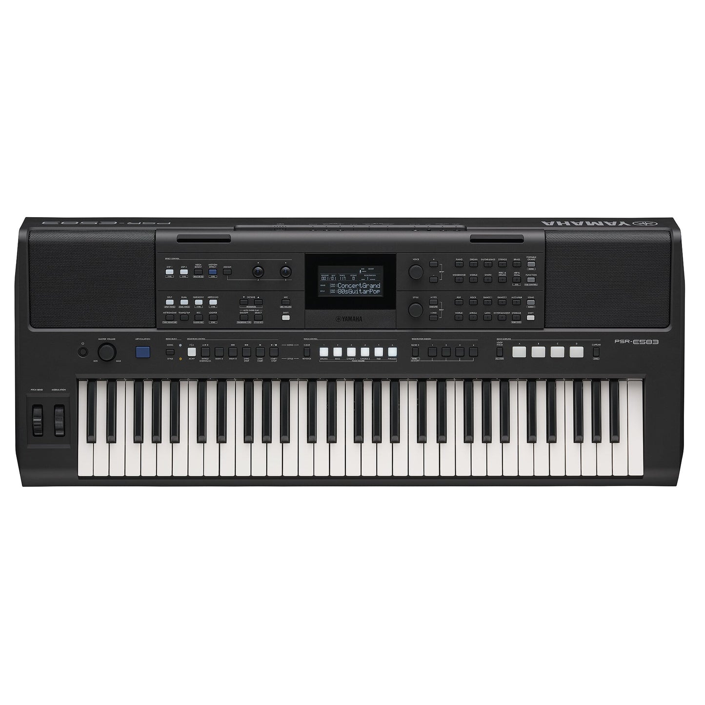 Yamaha PSR-E583 — overhead view