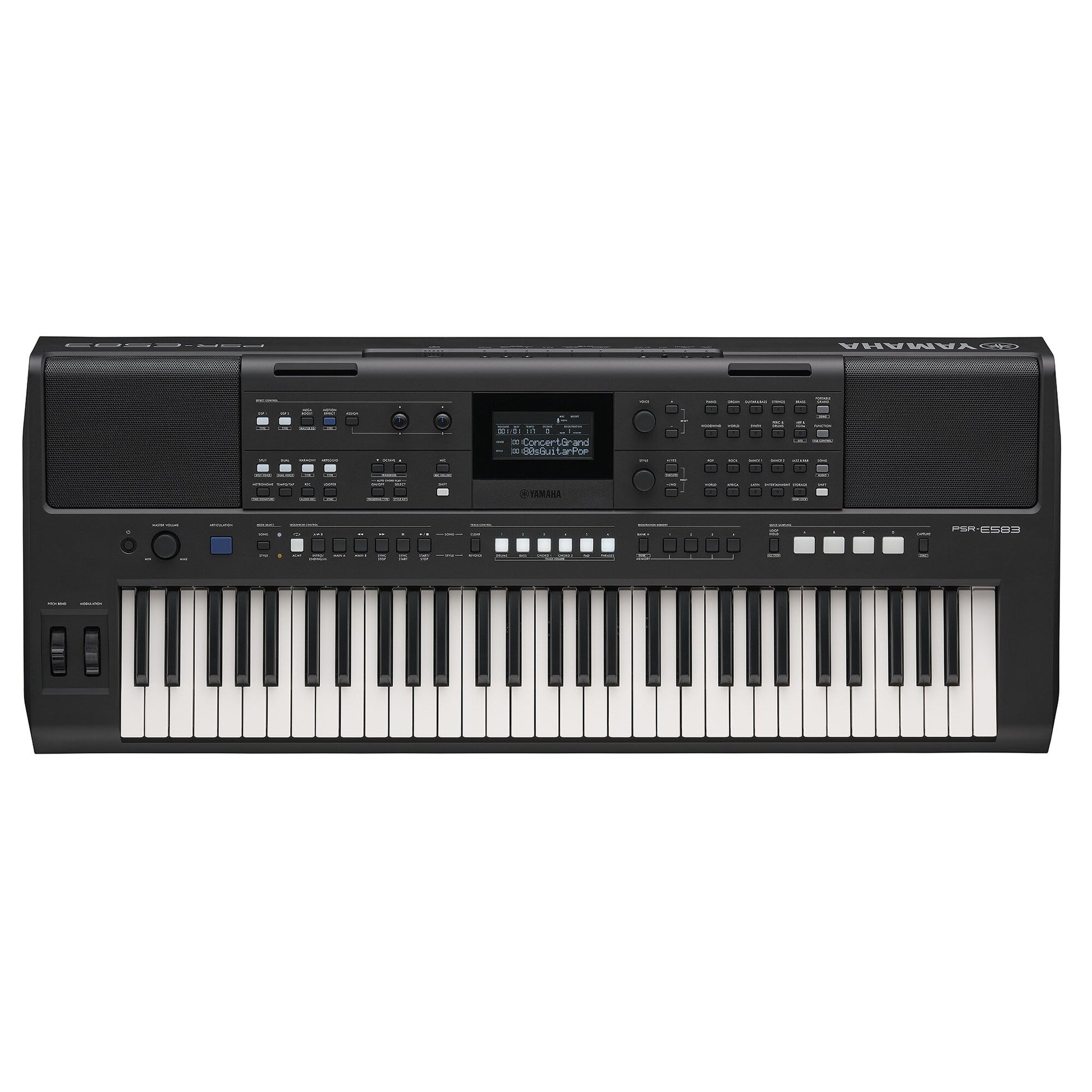 Yamaha PSR-E583 — overhead view