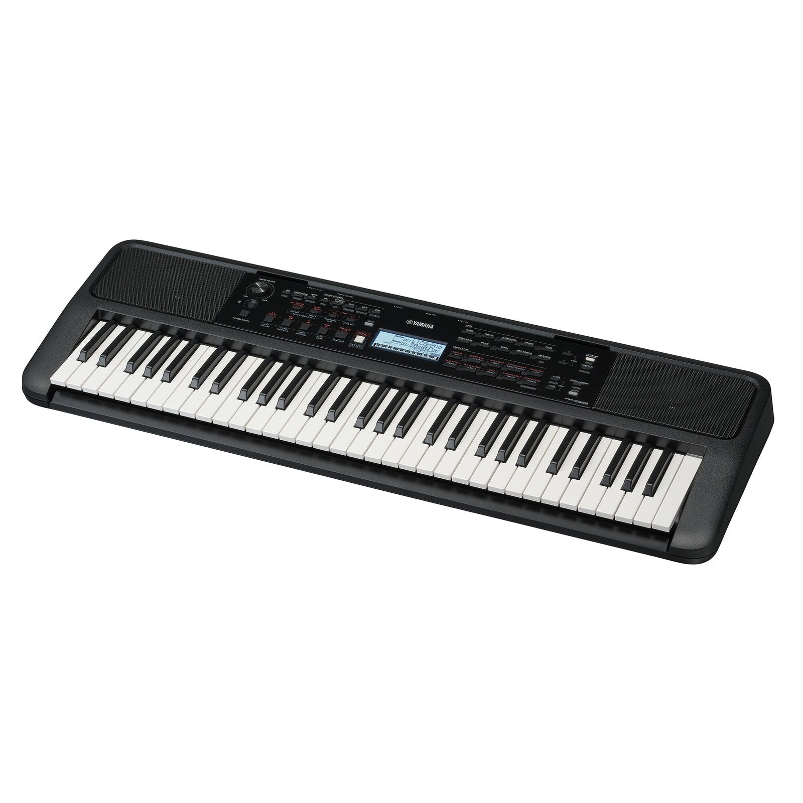 Yamaha PSR-E383 &mdash; diagonal side view