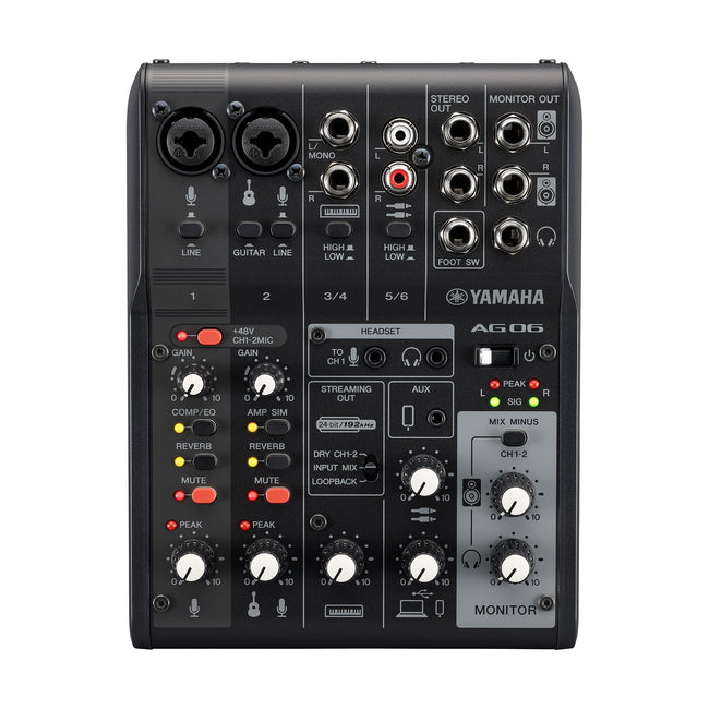 Yamaha AG06MK2 6-Channel Live Streaming Mixer & USB Audio Interface &ndash; Black