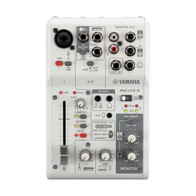 Yamaha AG03MK2 3-Channel Live Streaming Mixer & USB Audio Interface &ndash; White