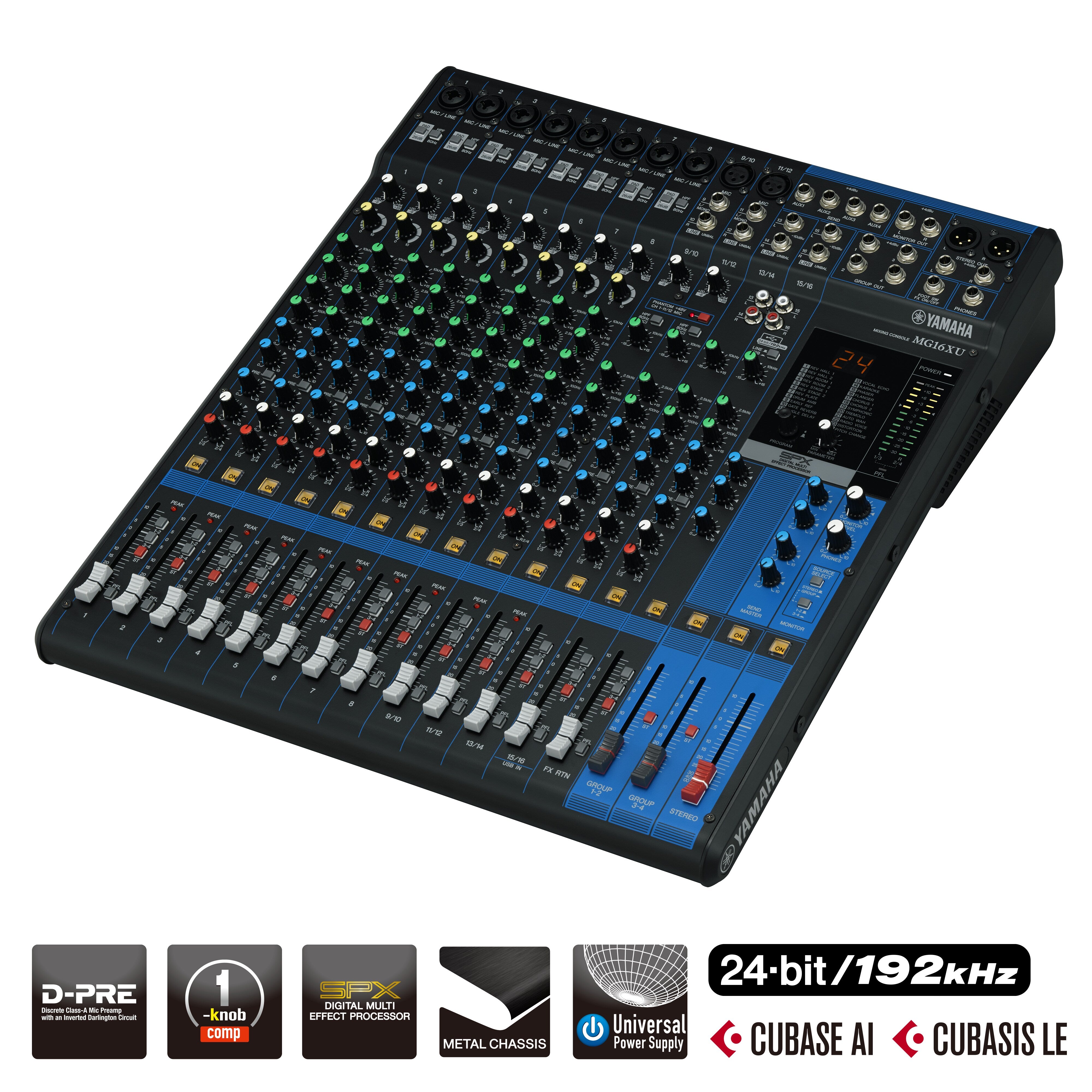 Yamaha MG16XU 16-Channel Analog Mixing Console with Effects & USB