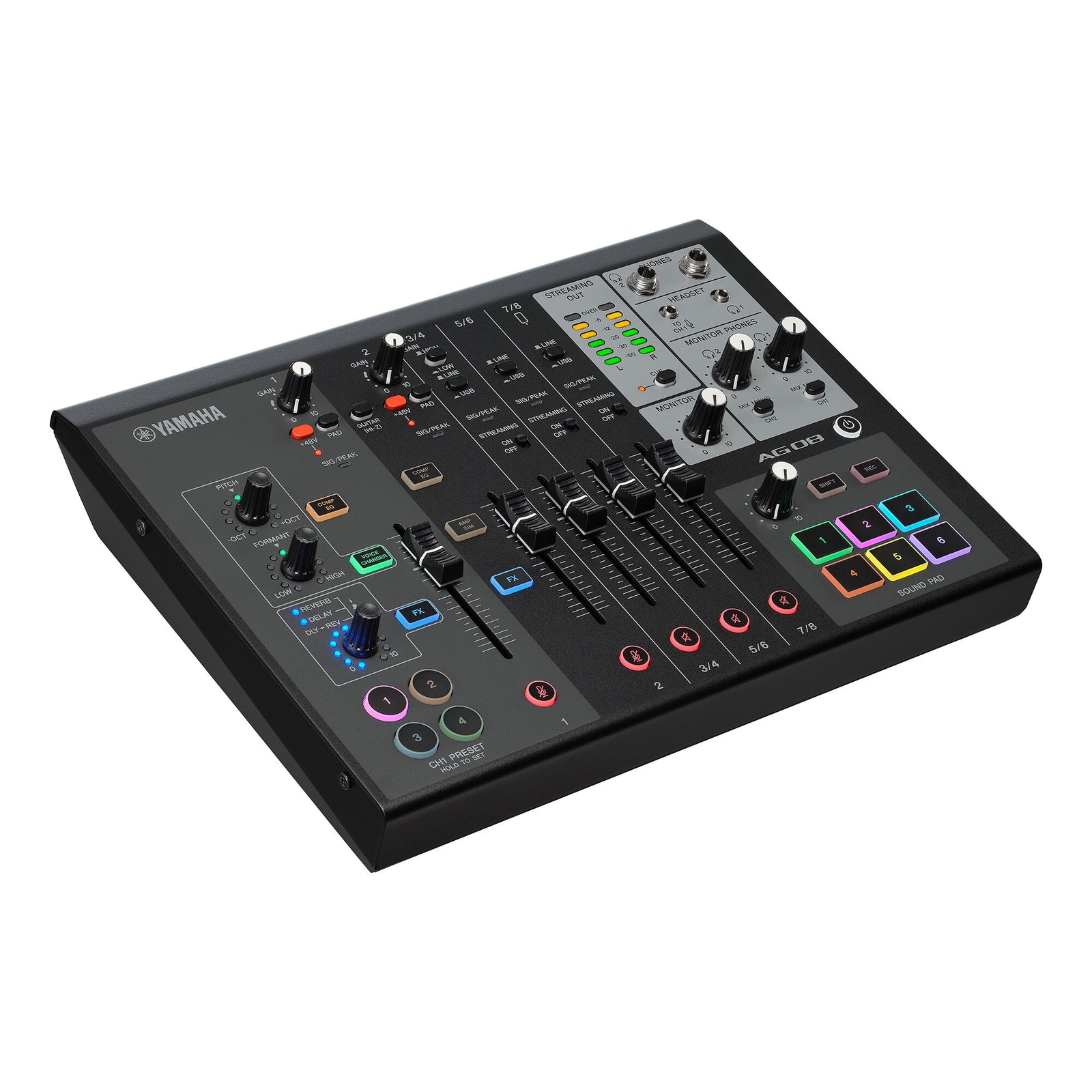 Yamaha AG08 8-Channel Live Streaming Mixer & USB Audio Interface &ndash; view 4