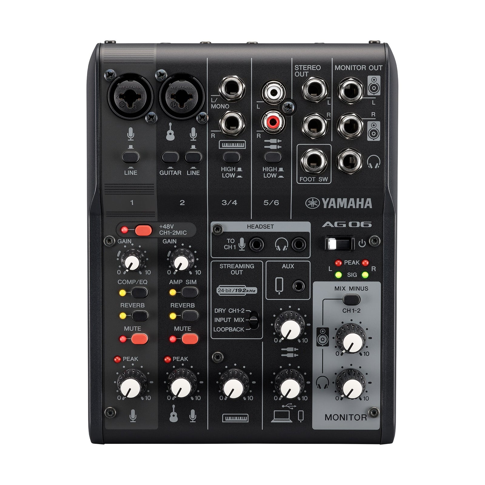 Yamaha AG06MK2 6-Channel Live Streaming Mixer & USB Audio Interface &ndash; Black