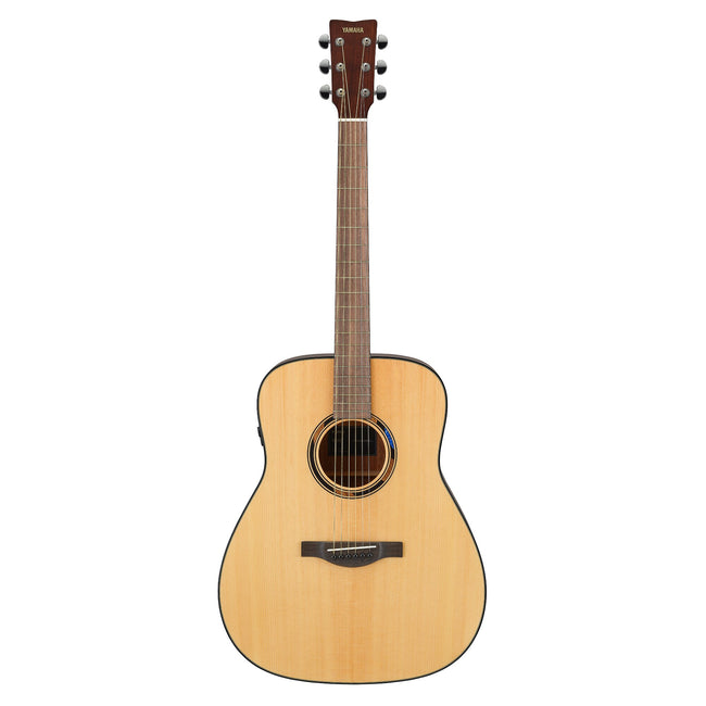Yamaha TAG1E in Natural, full front view of the dreadnought body