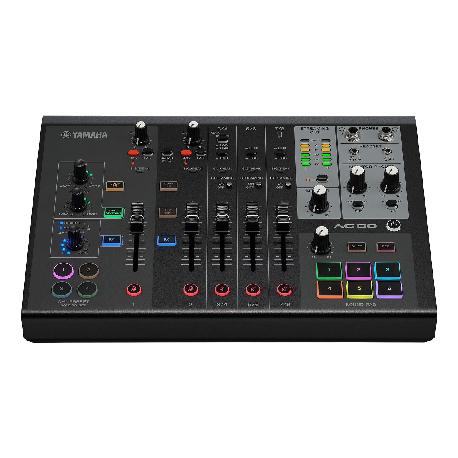 Yamaha AG08 8-Channel Live Streaming Mixer & USB Audio Interface &ndash; view 5