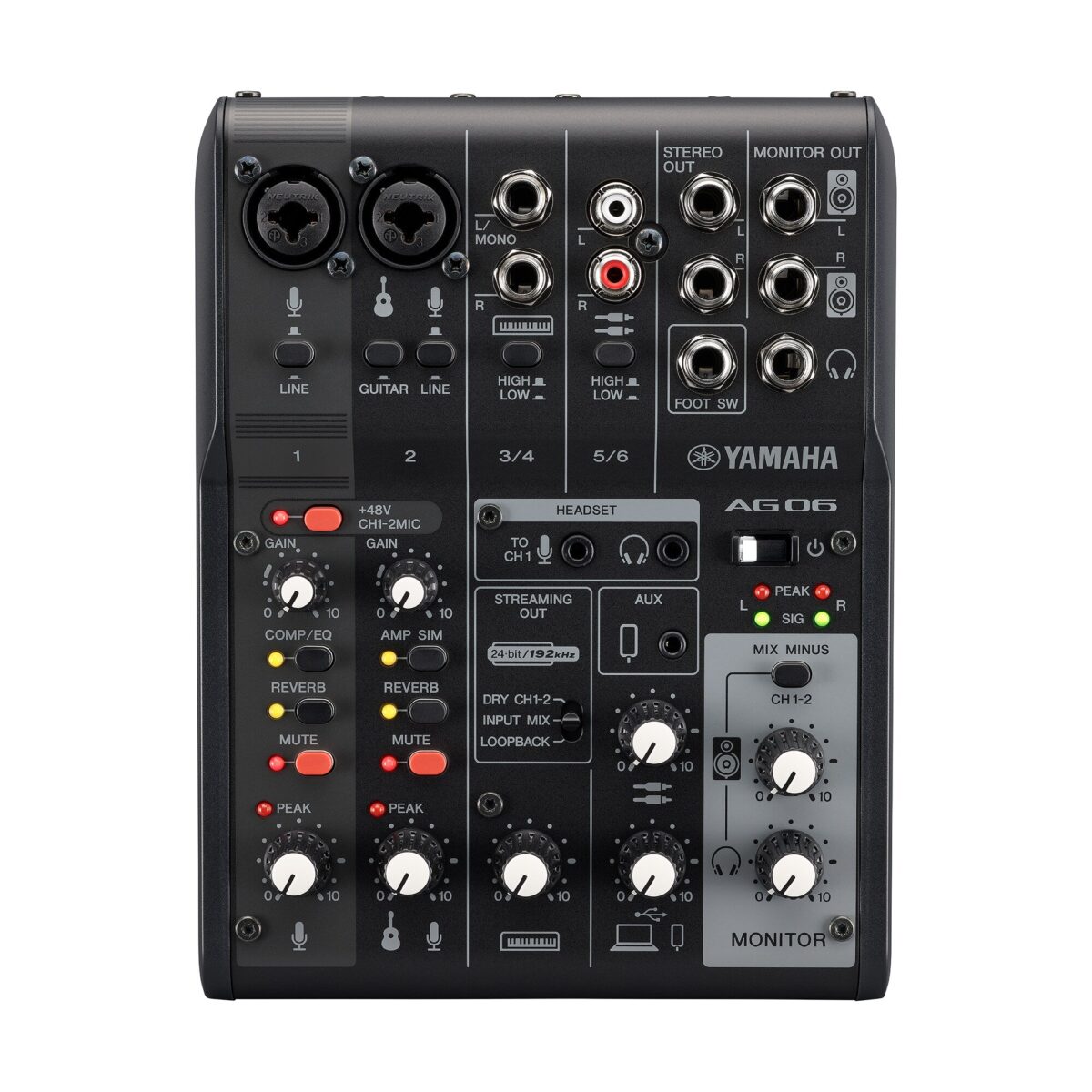 Yamaha AG06MK2 6-Channel Live Streaming Mixer & USB Audio Interface