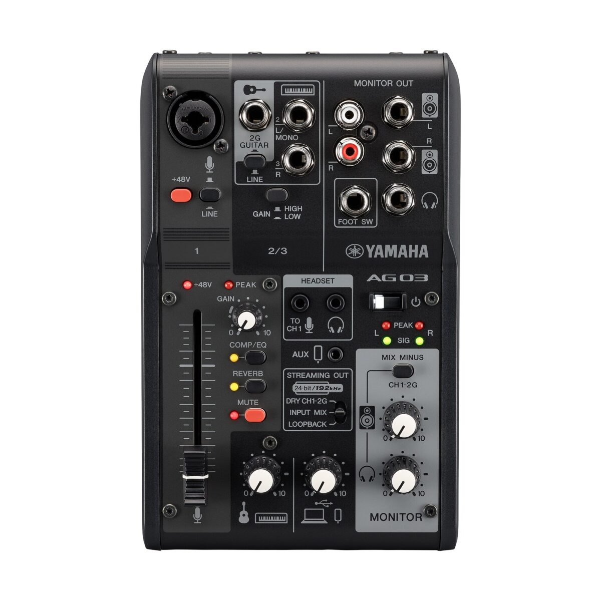 Yamaha AG03MK2 3-Channel Live Streaming Mixer & USB Audio Interface