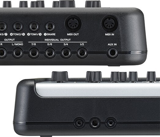 Rear panel outputs and MIDI ports of the Yamaha DTX-PROX drum module