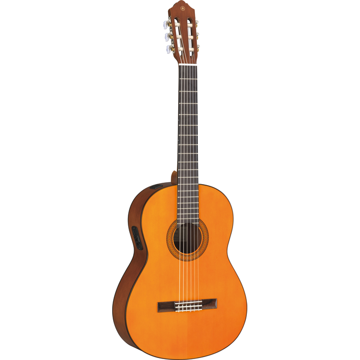 Yamaha CGX102 electro-acoustic classical guitar in Natural with side-mounted control panel