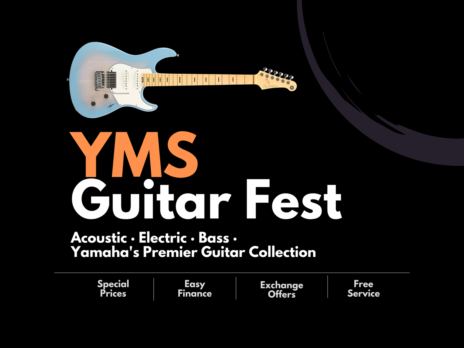 YMS Guitar Fest: Yamaha acoustic, electric and bass guitars